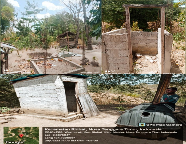 Kondisi Pekerjaan Septik Tank di Desa Wekmurak, Kabupaten Malaka/Ist