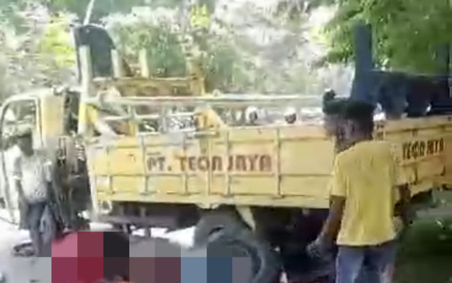 Kecelakaan Dum Truk di Jalan Frans Seda Kota Kupang/Ist